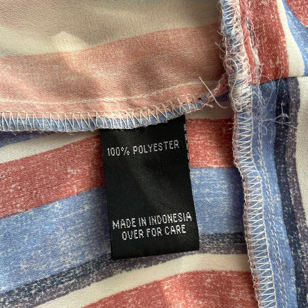 Flutter Sleeve Tie Back Cropped Junior's Top (Multi
Distressed Stripe) - Picture 13 of 13